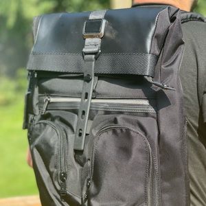 New Men Black Tumi Bravo London Roll Top Backpack $540